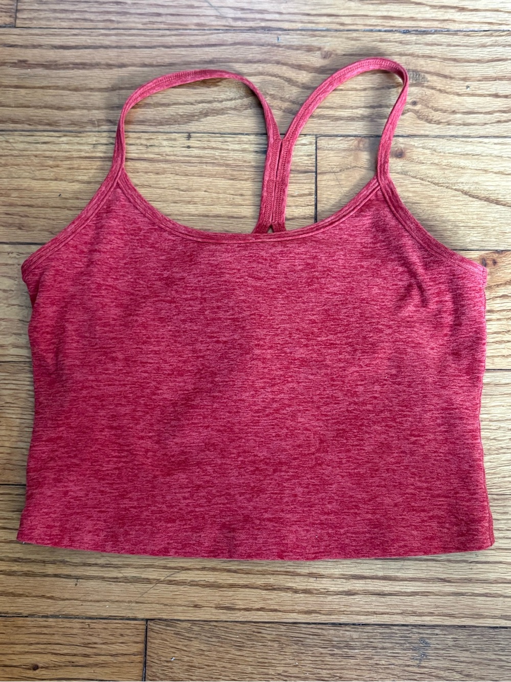 Beyond Yoga Spacedye Heather Red Slim Racerback Crop Tank Size XS
